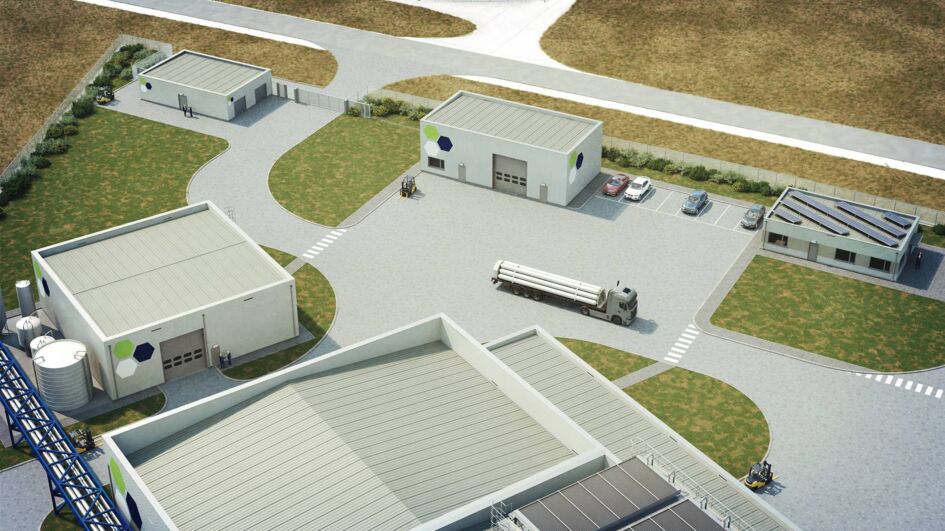 Rendering of the future VoltH2 facility in Delfzijl