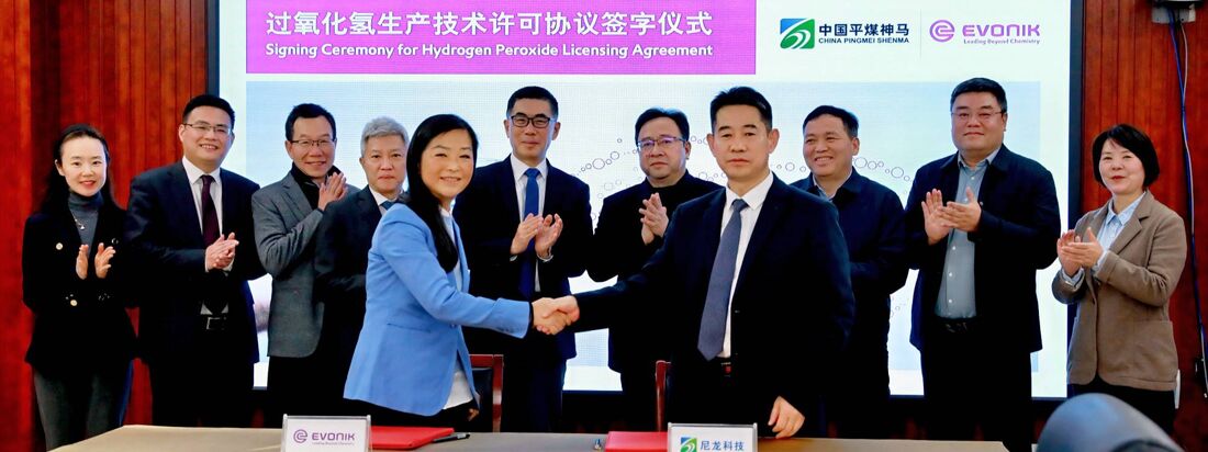 License agreement on hydrogen peroxide production technology between Evonik and Pingmei Shenma